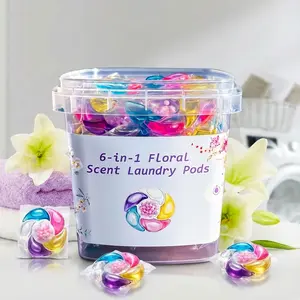 40 Count 10g 6-in-1 Laundry Pods | Tough Stain Removal | Effective Germ & Mite Protection | Long-Lasting Floral Fragrance | Quick-Dissolving | Family Pack for Machine & Hand Wash