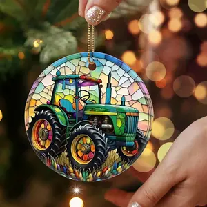 Christmas Decoration Commemoration Ornament Holiday Present Idea, Keepsake, Round Bauble Present, Acrylic Cat