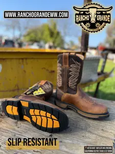 8212 Slip Resistant Work Boots Genuine Leather  / Botas de Trabajo Resistentes a Resbalones Piel Genuina