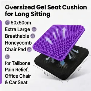 Gel Seat Cushion Cooling for Long Sitting, Summer Breathable Honeycomb Seat Pad for Office Chair Car Seat Wheelchair, Keeps You Cool Pressure Relief Tailbone Pain Cushion Must Have