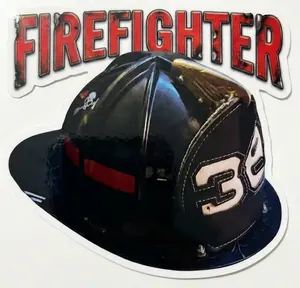 Black Helmet 38 Firefighter Window or Helmet Decal