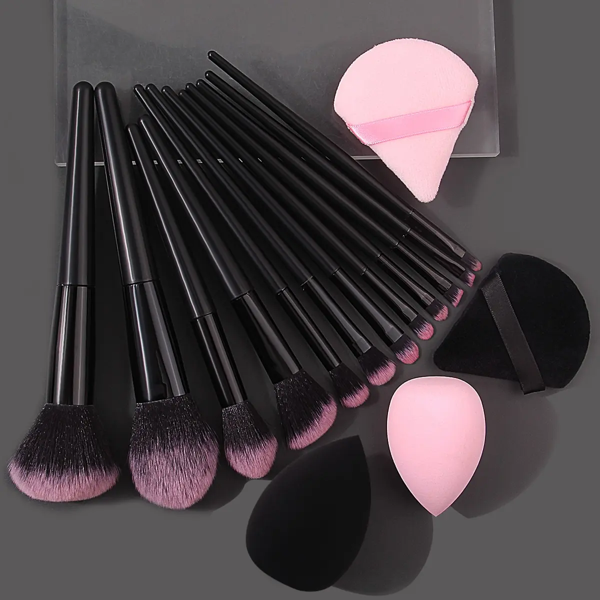 Hot-selling 12-piece multi-purpose makeup brush set + 4-piece ultra-soft makeup powder pads and sponge makeup eggs - complete set of portable and powder-resistant Cosmetics Makeup Tools Beauty Tool
