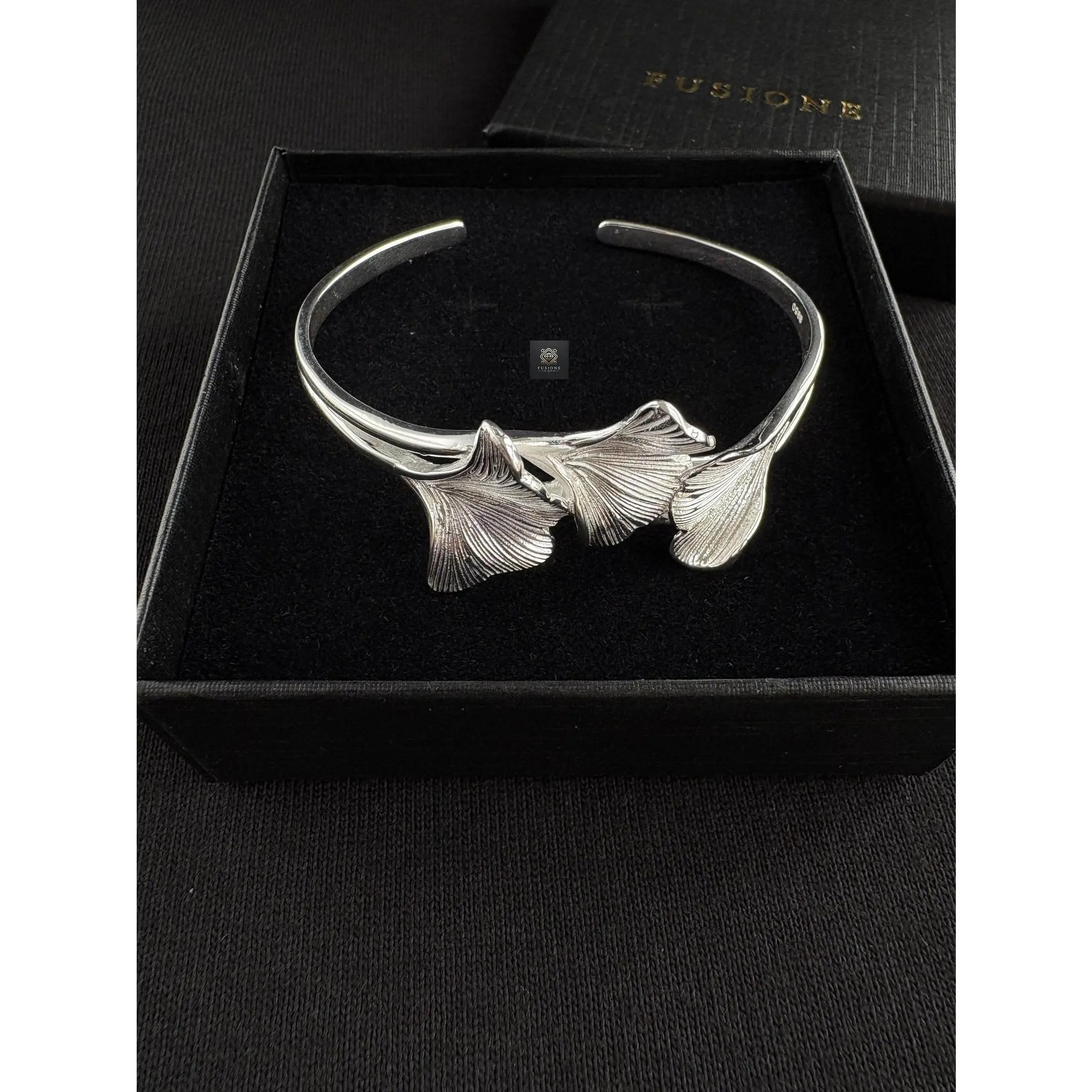 Adjustable S925 Silver ginkgo bracelet