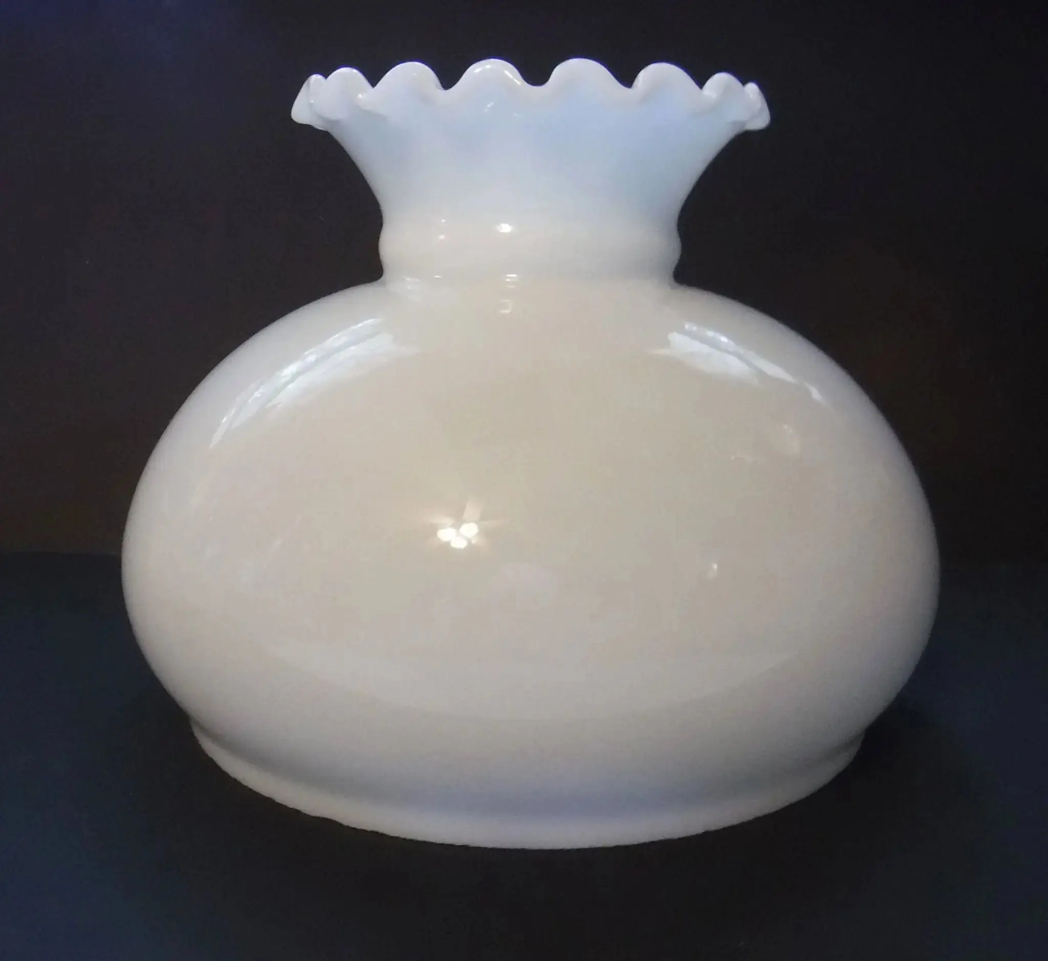62233 Cased White Glass Student Lamp Shade – 8" Spread, 7½" Bottom, 7" Height