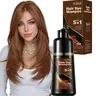 MJDMJD Light Brown Hairdye Shampoo - 5-in-1 Haircare Beauty Product, Long-Lasting Color, Instant Natural Coloring & Nourishing Formula, Easy At-Home Use for Adults, Portable Travel-Friendly, 6.76 Fl Oz