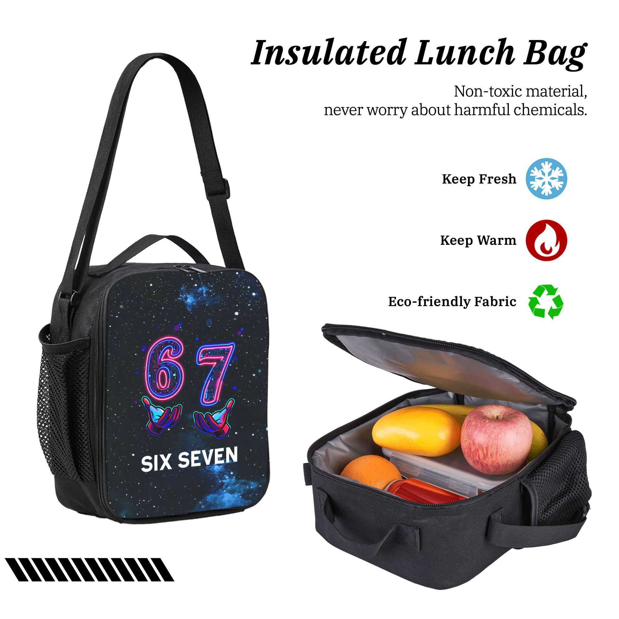 The "67" collection—a set comprising a backpack, a shoulder bag, and a storage pouch—features a neon-style "67" motif accented with hand-gesture graphics, creating a distinctive cyberpunk aesthetic. It is the ideal choice for both travel and school. The "67" collection—a set comprising a backpack, a shoulder bag, and a storage pouch—features a neon-style "67" motif accented with hand-gesture graphics, creating a distinctive cyberpunk aesthetic. It is the ideal choice for both travel and school.