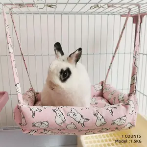 Cute Rabbit Pattern Pet Hammock, Breathable Pet Hanging Bed, Pet Supplies for Small Animals, Suitable for Indoor and Outdoor Use