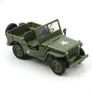 1/43 Willys MB Jeep Car Model Military Vehicle Off Road Vehicle Die-cast Metal Model Kit Multifunctional Jeep Military Car for Adults Collection or Gift