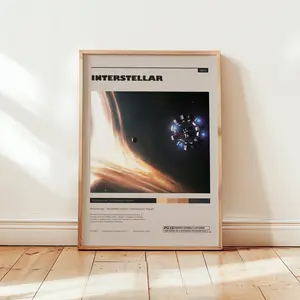 Interstellar Poster, Christopher Nolan Wall Art, Minimalist Wall Decor, Sci-Fi Film Print Gift for Movie Buffs, Living Room Decor, Unframed