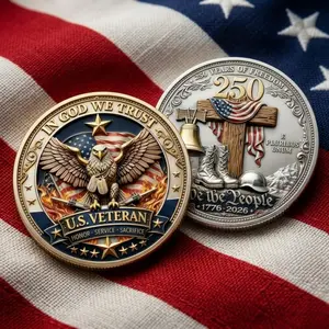In God We Trust US Anniversary 3D Coin, America 250 Faith Commemorative Coin, History Enthusiast Gift For Coin Collector, 3D Coin Gift