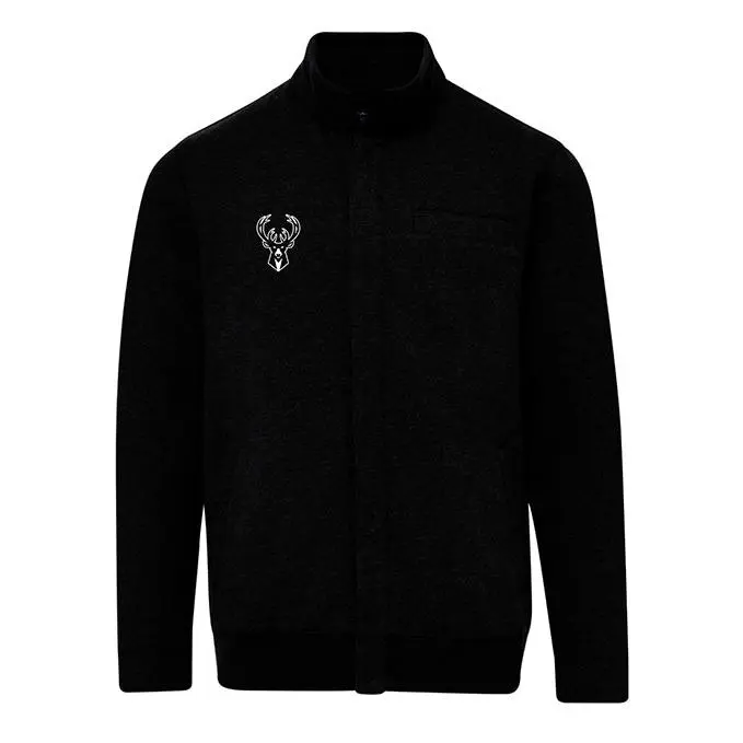 Magna-Ready Adaptive Black Knit Milwaukee Bucks Fleece Long Sleeve Jacket with Magnetic Closures