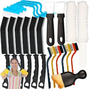 19 Pcs Small Crevice Cleaning Brush Set, Groove Gap Cleaning Tool for Cleaning Kitchen, Bathroom, Corner, Sink, Door, Blinds, Faucets, Window Track,Cup
