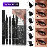 Double-Ended Eyeliner Stamp Pen Set, 5pcs Waterproof Long-Lasting Eye Makeup Product Pens, Quick-Drying, with Precise Flexible Tip and Comfortable Grip, Professional Daily Makeup Accessories #GLOBAL PICKS