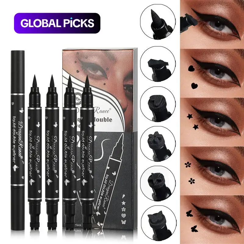 Double-Ended Eyeliner Stamp Pen Set, 5pcs Waterproof Long-Lasting Eyeliner Pens, Quick-Drying, with Precise Flexible Tip and Comfortable Grip, Professional Daily Makeup Accessories #GLOBAL PICKS