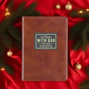 One Minute with God for Men | 365 Devotions in Brown Faux Leather | Faith & Encouragement Journal | Portable 365-Day Reflection Book | Perfect Gift for Christmas, Birthdays, Holidays & New Year | Men’s Christian Self-Improvement & Devotional Notebook