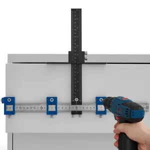 【Summervibes】VEVOR Cabinet Hardware Jig, Aluminum Alloy and Stainless Steel Cabinet Handle Jig with Center Punch, Adjustable Cabinet Hardware Template for Installation of Door Drawer Front Knobs Handles and Pulls