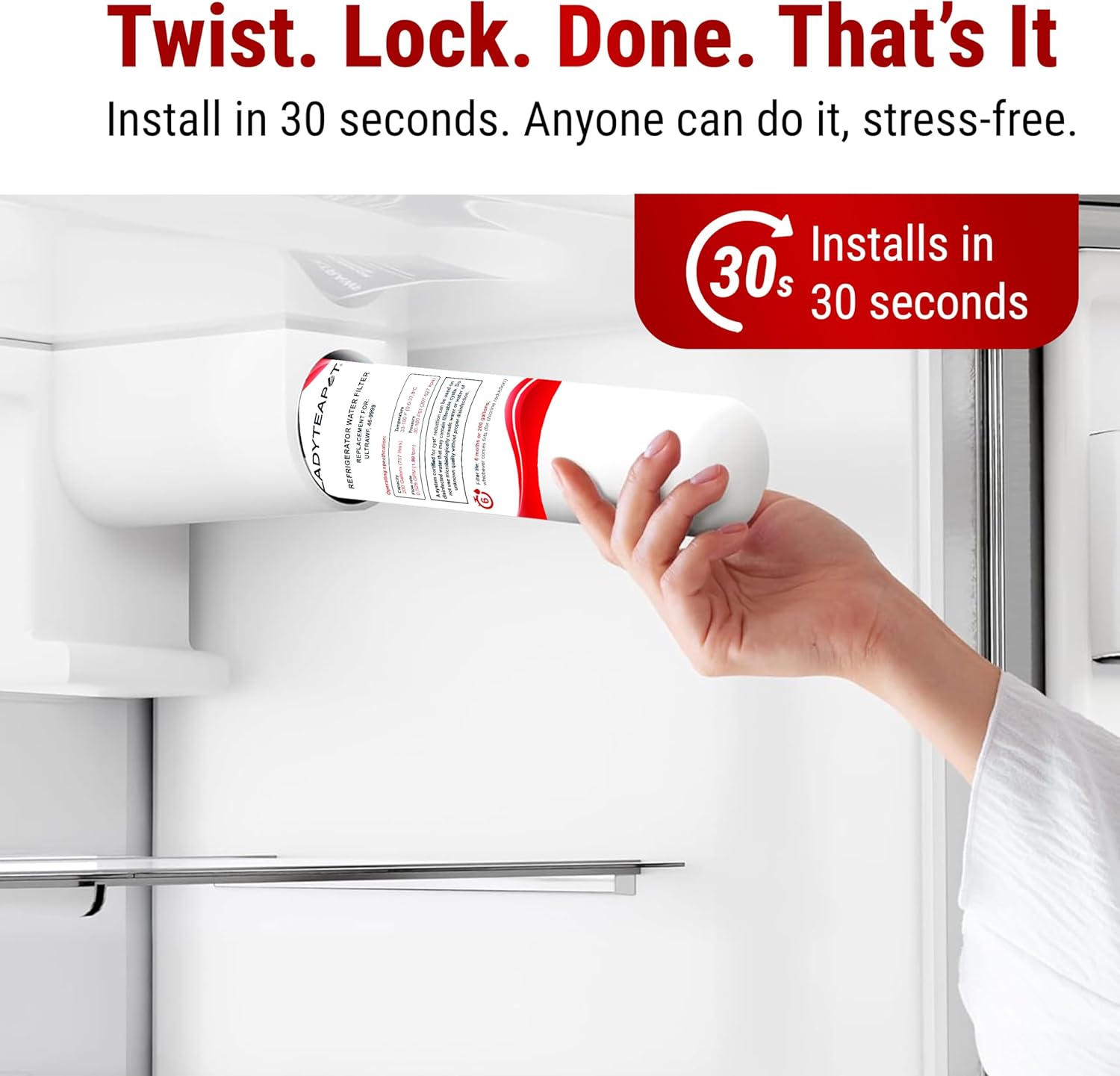 Filter Replacement Water, Compatible with Frigidaire ULTRAWF, Pure Source Ultra, Kenmore 9999, 469999, 46-9999, A0094E28261, Height 11 inches