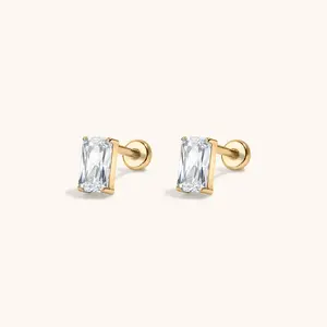 Mini Celestial Crystal Emerald Cut Nap Earrings