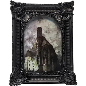 F-OMT07  4x6 Vintage Picture Frame, Antique Black Ornate Arched Photo Frame for Wall Hanging or Tabletop Display, Retro Gothic Home Decor, Photo Gallery Art Glass Decorative