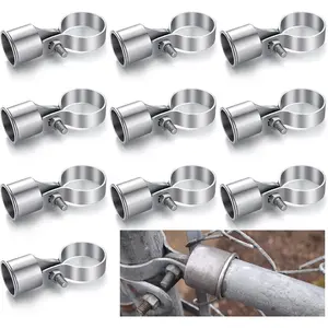 10 Pack Chain Link Rail End Assembly 1-7/8" Centre Brace Band and /8" Fence Rail End Cup Chain Link Fence  for Residential Yards Industrial Yards and Perimeter  Fencing