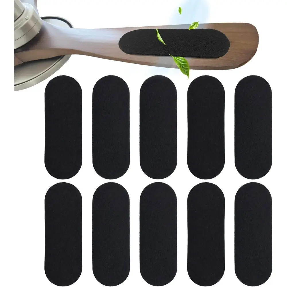 Ceiling Fan Filters for Blades 10 Pcs Activated Carbon Air Filter Easy-Stick Ceiling Fan Blade Filter for Home Office Common Household Contaminants All Fan Blades Household Items