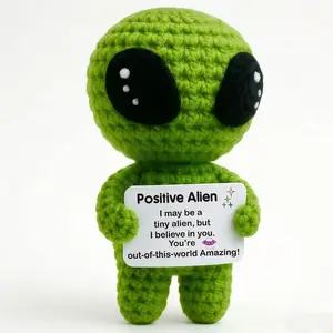 【FathersDayGift】Kawaii Mini Hand Knitted Alien Stuffed Plush, Healing Emotional Support Plush to Ease Anxiety, Perfect Christmas Presents Holiday Gifts Birthday Gifts for Women Men Him Her Teacher Appreciation with Portable Size for Bag Pendant