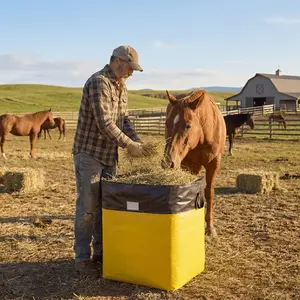 Durable Hay Transport & Storage Bag for Horses Thickened Design with Handle & Zipper Ideal for Dried Grass Feeding & Packing Practical Feed Bag for Farmers for Horses, Sheep, Goats & Cattle