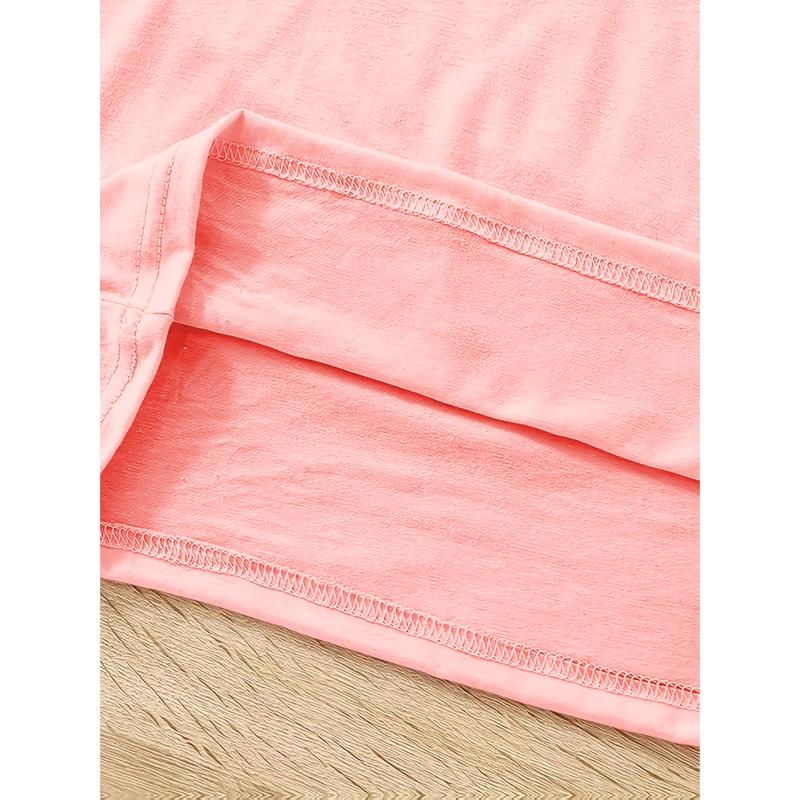 Girls' Pastel Bow Print T-Shirt - Soft Pink Blouse with Bow Patterns- Everyday & Party Outfit for Toddlers & Kids - Machine Washable Knit Top, Playful Toddler Apparel, Playful Graphic Tee, Comfortable Fit Tee