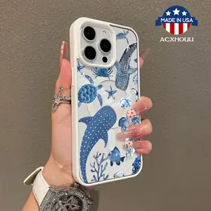 Trendy Magnetic Case for iPhone11/12/13/14/15/16/promax blue whale shark MagSafe Ready, Ultra Thin & Shockproof | Cute Pick for Girls