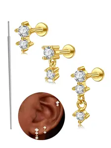 20g 6mm Tragus Earrings, Fashionable Earrings for Women & Men, Earrings Set, Helix Cartilage Piercing Jewelry, Hypoallergenic Flat Back Earring, Dainty Earrings for Anniversary