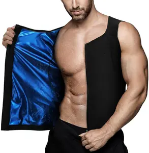 Men Zipper Sauna Suit Sweat Enhancing Vest Compression Vest Shapewear Abs Tainer Tank Top for Gym Exercise