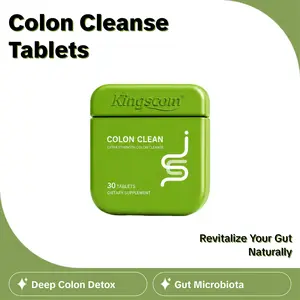 Kingscom Natural Colon Cleanse Supplement, 30 Tablets Gut Health Support, Plant Based Digestive Support, Fiber Wellness Tablets Optimum cleansed