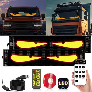 2PCS Dynamic Big Devil Eyes Light for Cars Programmable Flexible Window Screen LED Display for Car Animated Car Eye Matrix Pan