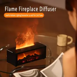 Smart USB-Powered 2-in-1 Fireplace Heater & Humidifier|Remote Control with 7-Color Realistic Flame Effects & Auto Timer|Essential Oil Diffuser for Bedroom/Office/Home|Compact, Safe Low Voltage, No Tank for 10㎡ Spaces|#SmartHome#CozyLiving#TikTokMadeMeBu