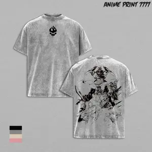Gurren Lagann “Monochrome Protocol” Tee – Flame Emblem Front & Lorecore Squad Back, Oversized Fit for Spiral Believers