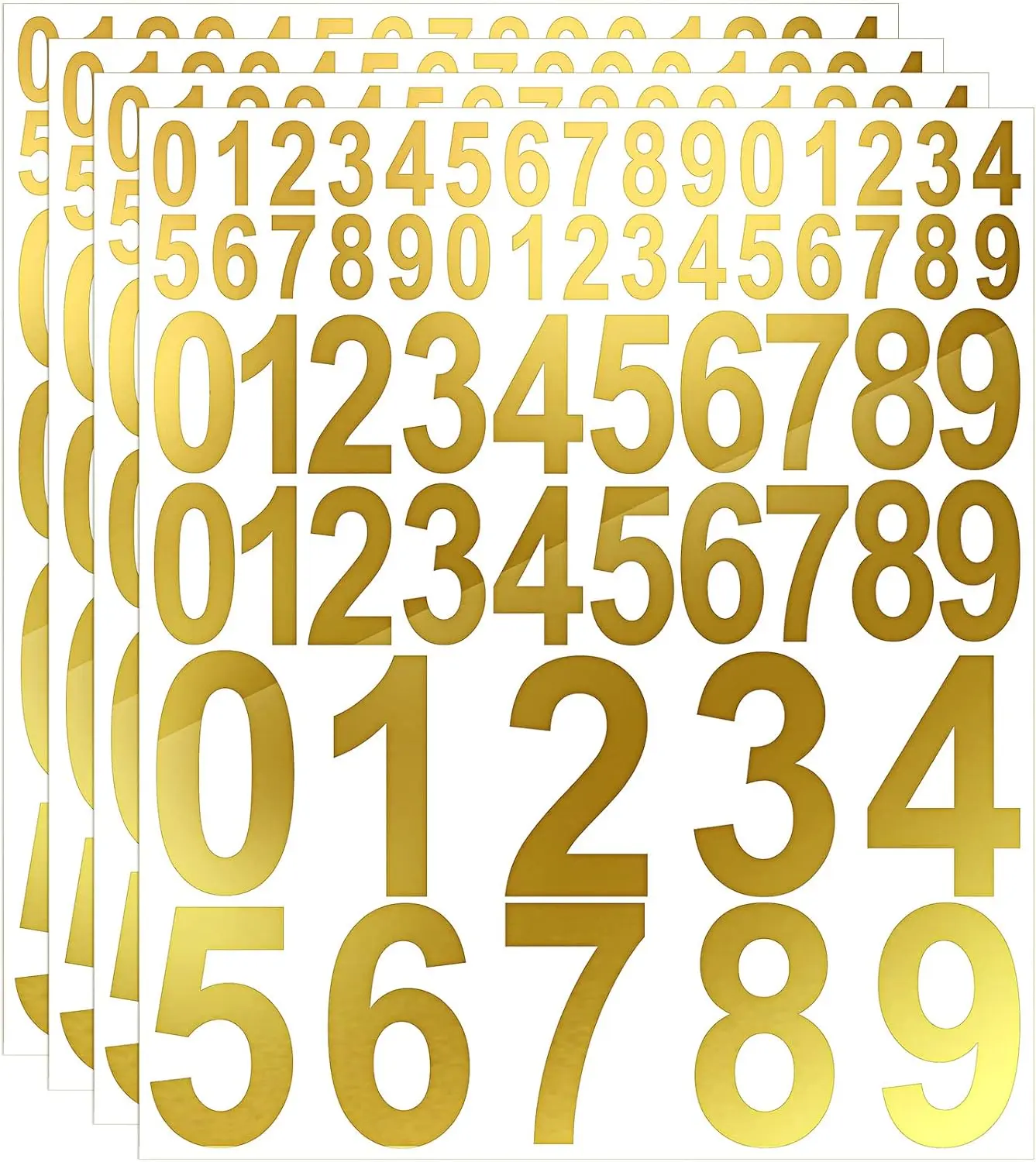 Gold Vinyl Mailbox Number Decals (260 Pcs) - 1/2/3 in Permanent Waterproof Auto-Adhesive Rectangular Labels & Stickers for Mailboxes, Trucks, Businesses, Homeowners, Letter (Office Stationery Supplies)