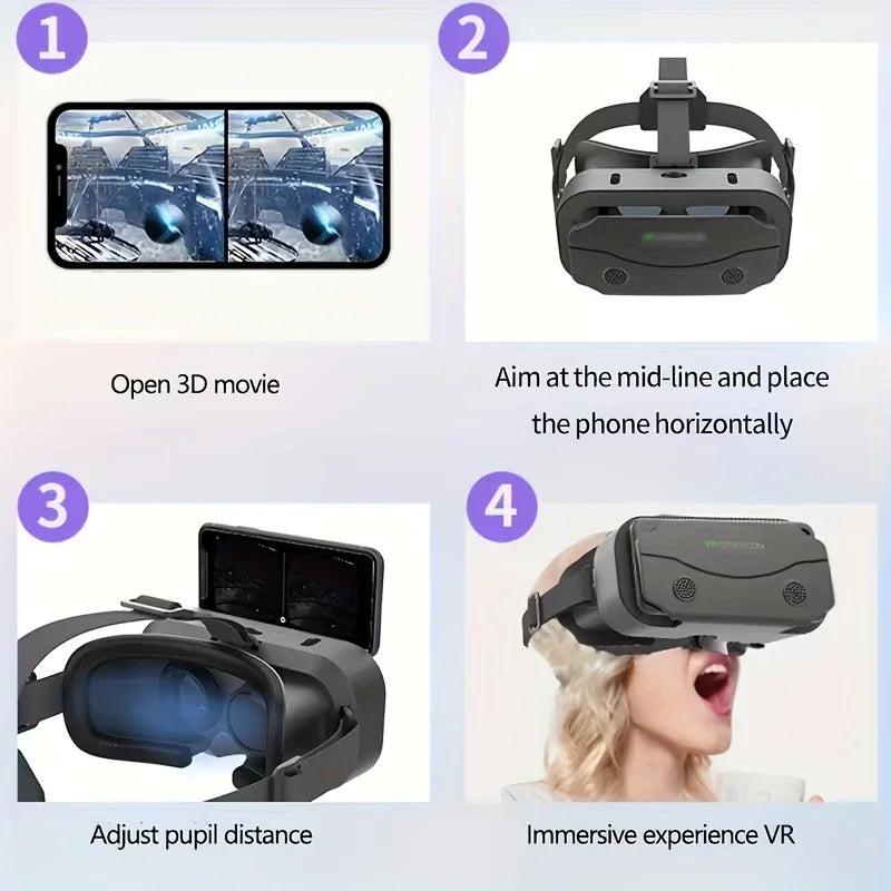 Ultra-Clear 4K VR Headset – 360° Immersive Cinema Experience for Smartphones (4-6")