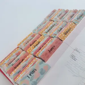 Bible Tabs - bright coral boho 66 Books of the Bible