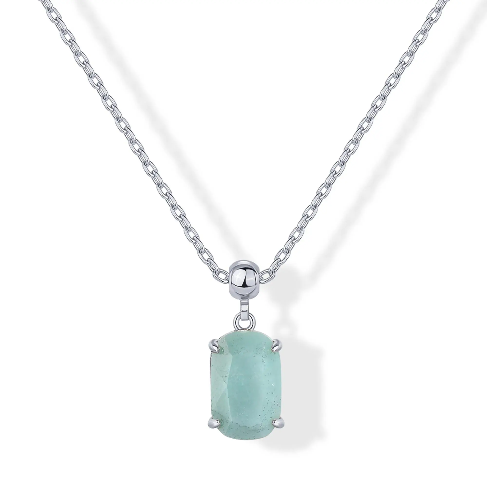Faceted Amazonite - White Gold