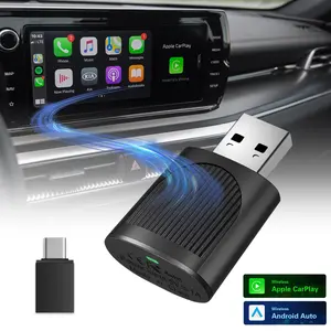 2-in-1 Mini Wireless CarPlay Adapter for Apple CarPlay & Android Auto,Upgrade Wired to Wireless, Fast Auto-Connect, Plug & Play (iOS 10+, Android 11+, 2016+ Cars)