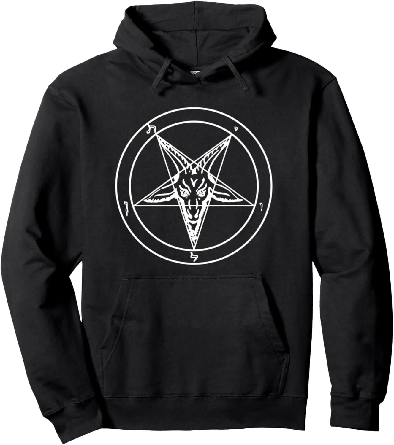 Sigil Baphomet Pentagram Occult Satanic Goat Head Devil 666 Pullover Hoodie