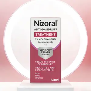 nizoral Anti-Dandruff Nizoral Shampoo 60ml | Helps Reduce Flakes & Itchiness | Gentle Scalp Cleansing Hair Care Shampoo