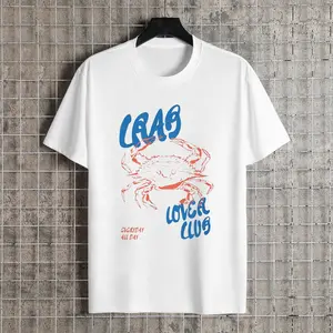 Crab pattern loose short-sleeved T-shirt, suitable for all body types. Breathable and sweat-wicking fabric keeps you comfortable and dry in the summer, suitable for attending 4th July parties or daily streetwear
