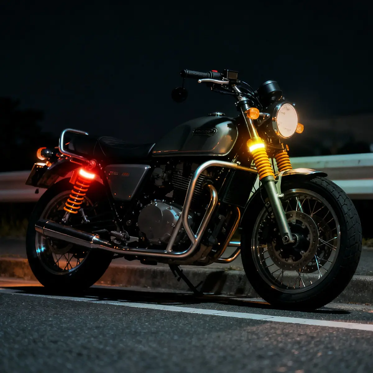Motorcycle LED Turn Signals, Blinker Lights, Dual Color High Brightness LED Ring Lights with Amber/Red Turn Signal & White DRL, Waterproof Universal 12V LED Lights for Most Motorcycles, ATV, Scooters