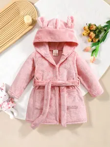 Toddler & Kid Flannel Robes (6M-8Yrs)  Soft, cozy, heat-locking—vibrant colors, perfect for little girls! Hooded Fleece Onesie Pastel Cute Pajamas Sleepwear Sleepwear