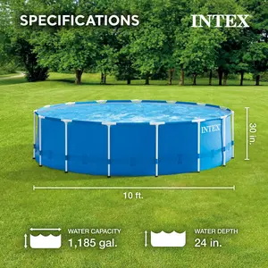 Intex 10ft x 30in Metal Frame Above Ground Pool & Intex Steel Frame Pool Ladder
