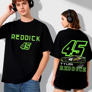 100% pure cotton Casual Style Men's T-Shirt NASCAR Cup Reddick 45 Racing Car Design Summer Wear Gift For Racing Fans