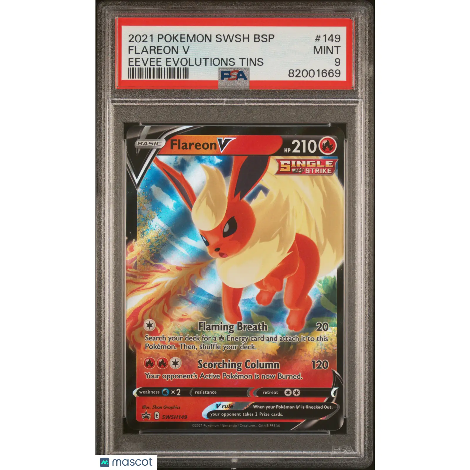 PSA 2021 Pokémon TCG Flareon V #149 Full Art 9