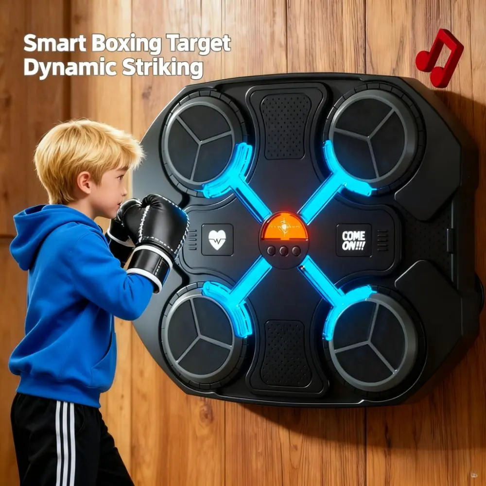 Smart Boxing Machine for Adults & Kids over 3 Years, Professional Training, Interactive, Home Fitness, Includes Punch Mitts & Charger