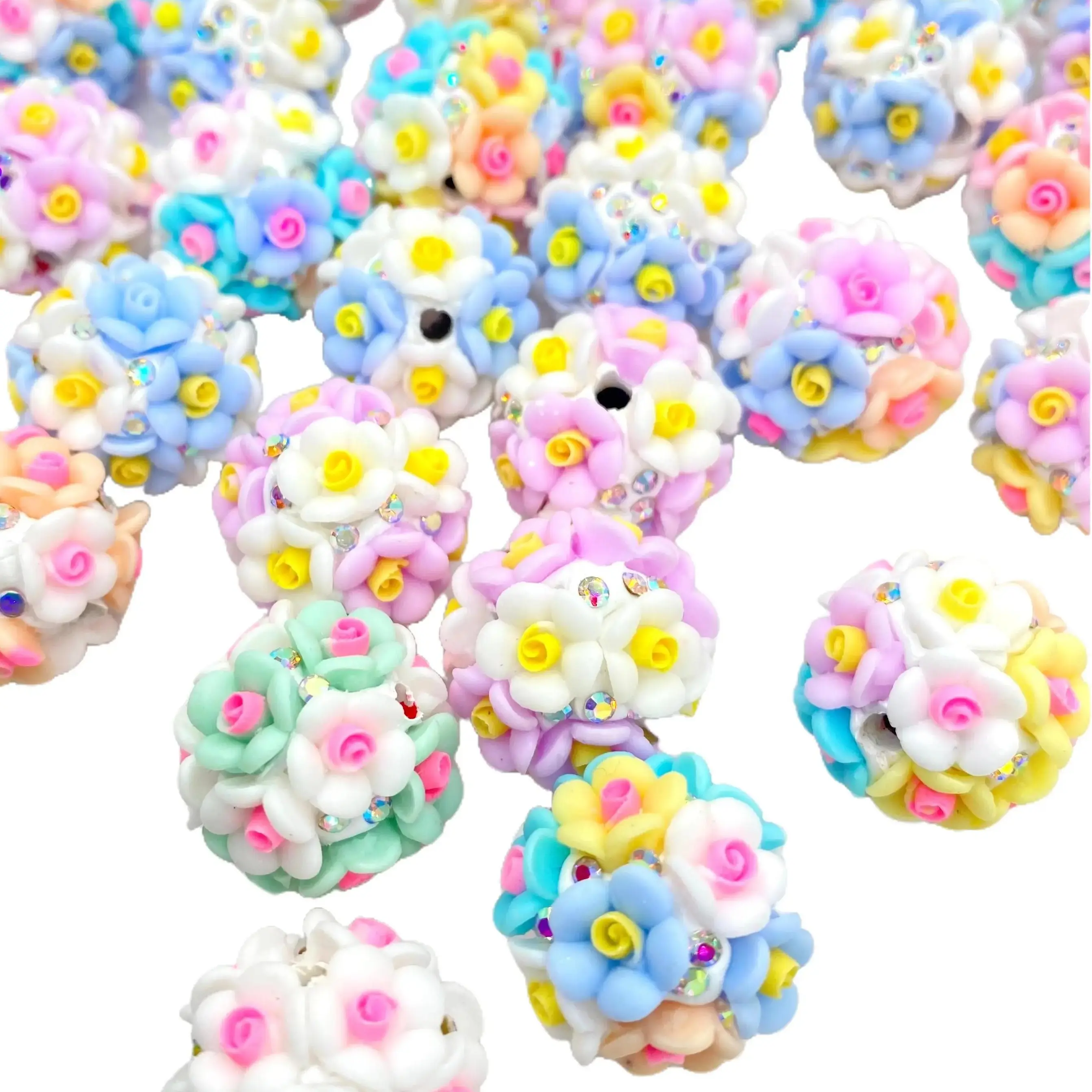 5pc I'm A Succa For Pretty Flowers Fancy Acrylic Beads - Random Mix Beads Crafting DIY Beaded Custom Pens